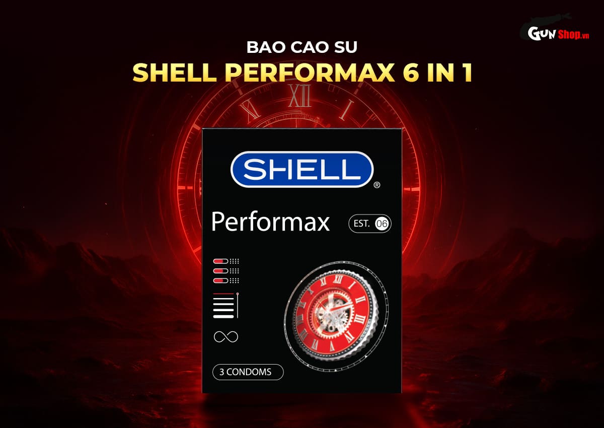 Bao Cao Su Shell Performax 6in1 Hộp 3 Cái Kéo Dài Thời Gian