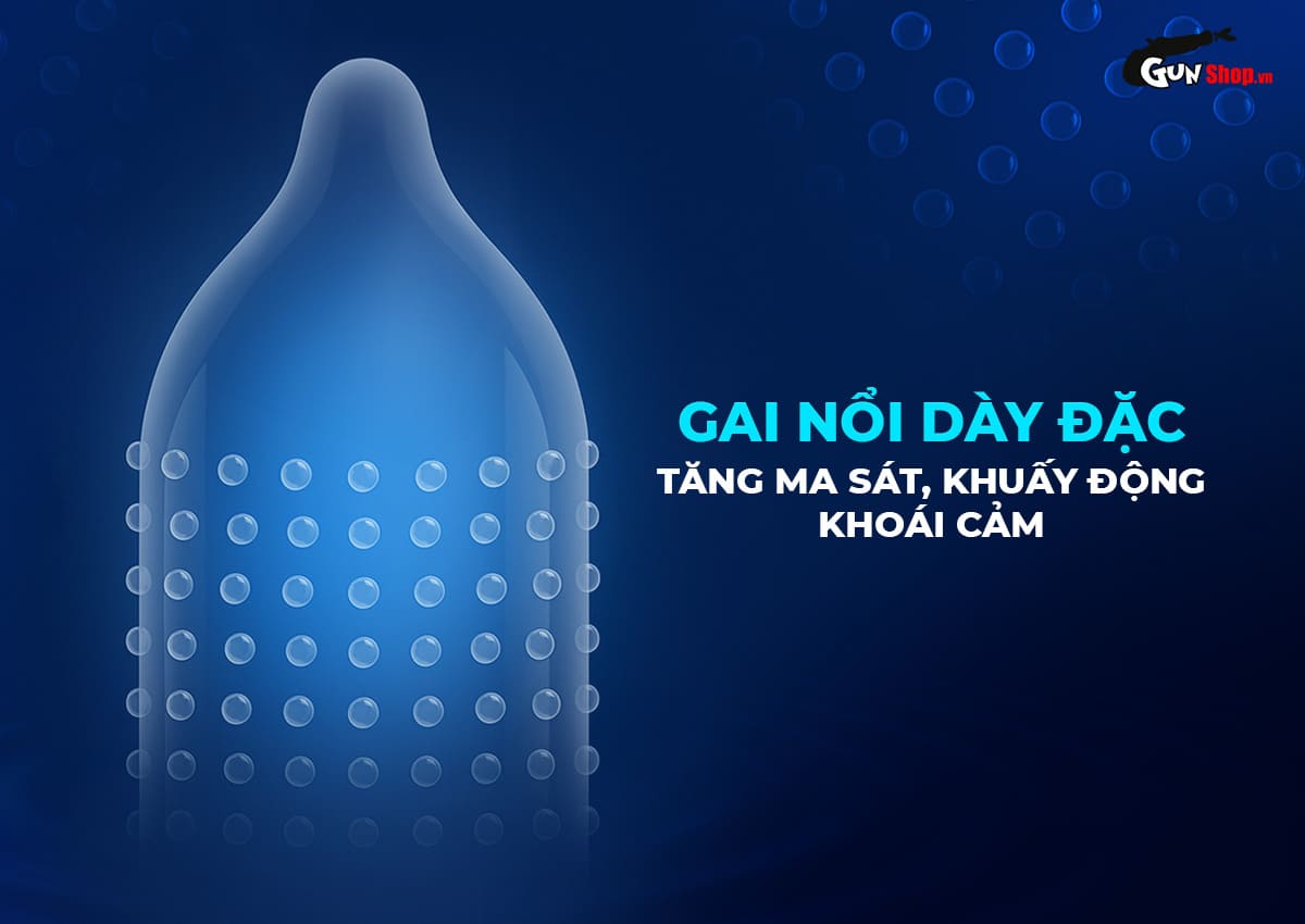 Bao cao su Shell Love Bead gân nổi bi silicon 1.5cm kéo dài thời gian hộp 5 cái