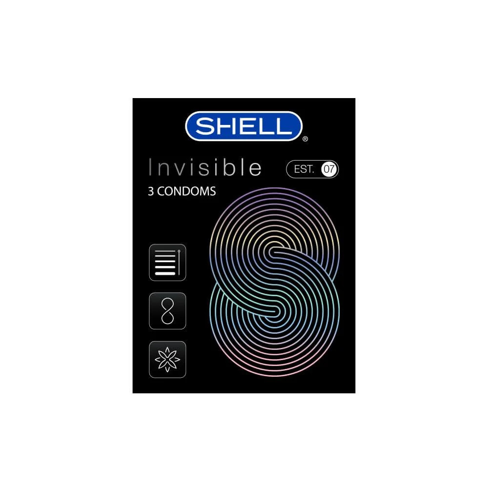 Bao cao su Shell Invisible siêu mỏng chống tuột kéo dài thời gian hộp 3 cái 