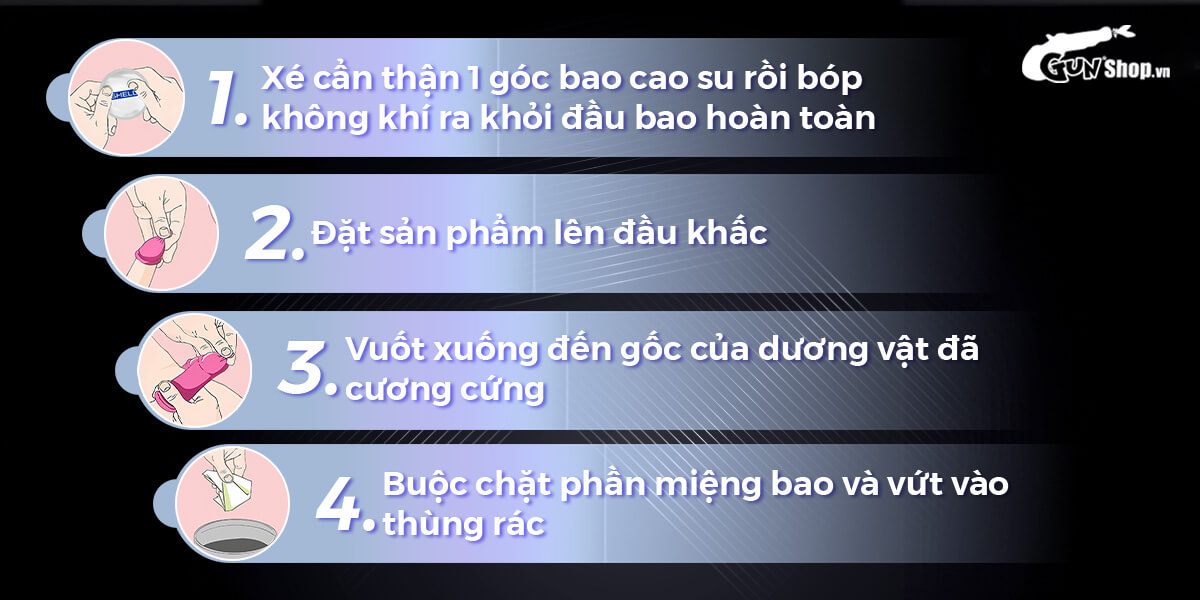 Bao cao su Shell Invisible siêu mỏng chống tuột kéo dài thời gian hộp 3 cái