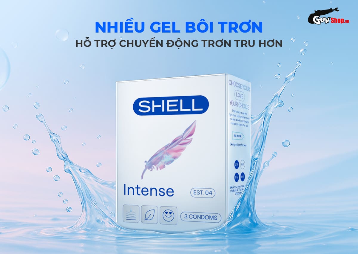  Thông tin Bao cao su Shell Intense - Siêu mỏng 0.04mm - Hộp 3 cái tốt nhất