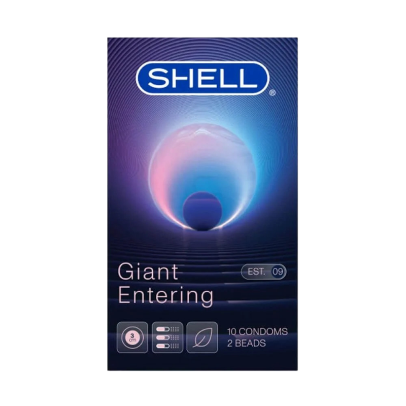  Bán Bao cao su Shell Giant Entering - Gân nổi bi tăng 3cm - Hộp 10 cái  chính hãng 