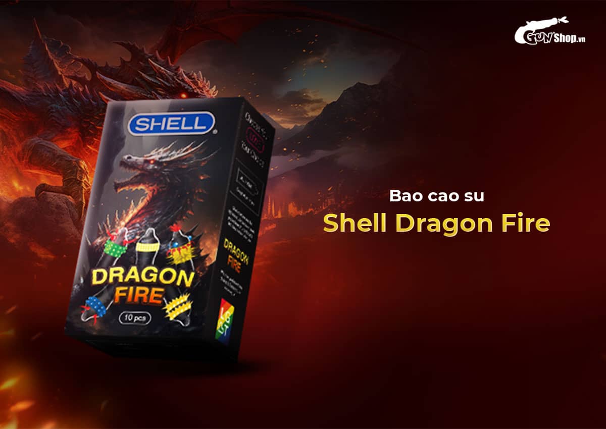 Bao Cao Su Shell Dragon Fire Gai Bi Nổi Lớn Khuyến Mãi