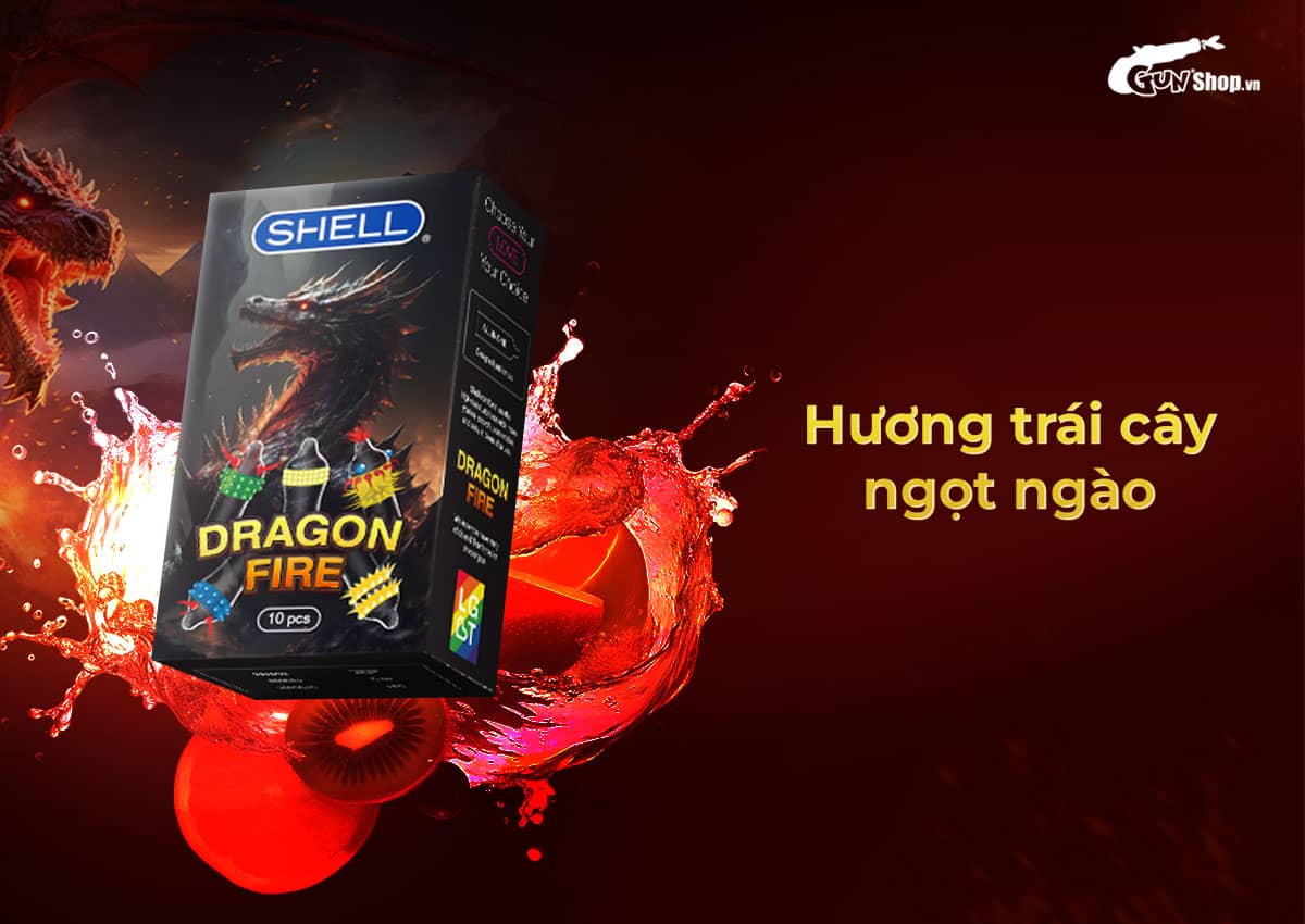 Bao cao su Shell Dragon Fire gai bi nổi tăng cảm giác mạnh