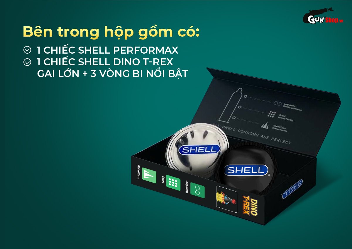 Cung cấp Bao cao su Shell Dino T-rex - Hộp 1 bao nhiều vòng gai bi nổi lớn + 1 bao Shell loại tốt Cung cấp Bao cao su Shell Dino T-rex - Hộp 1 bao nhiều vòng gai bi nổi lớn + 1 bao Shell loại tốt