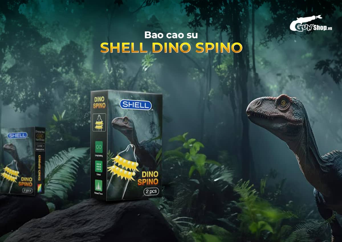 Giá sỉ Bao cao su Shell Dino Spino - Hộp 1 bao 2 vòng gai bi nổi lớn + 1 bao Shell hàng xách tay Giá sỉ Bao cao su Shell Dino Spino - Hộp 1 bao 2 vòng gai bi nổi lớn + 1 bao Shell hàng xách tay