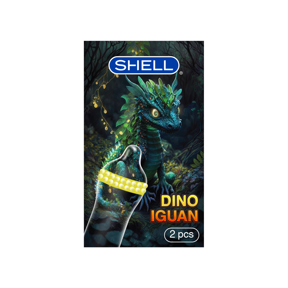 Bao cao su Shell Dino Iguan 2 vòng bi siêu lớn hộp 1 bao + Shell Performax 
