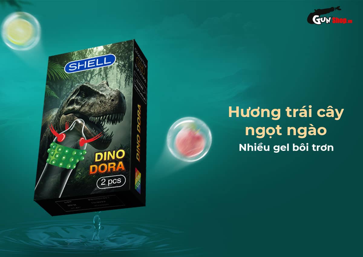 Nhập sỉ Bao cao su Shell Dino Dora - Hộp 1 bao gai 3 vòng bi + 1 bao Shell Performax giá tốt Nhập sỉ Bao cao su Shell Dino Dora - Hộp 1 bao gai 3 vòng bi + 1 bao Shell Performax giá tốt