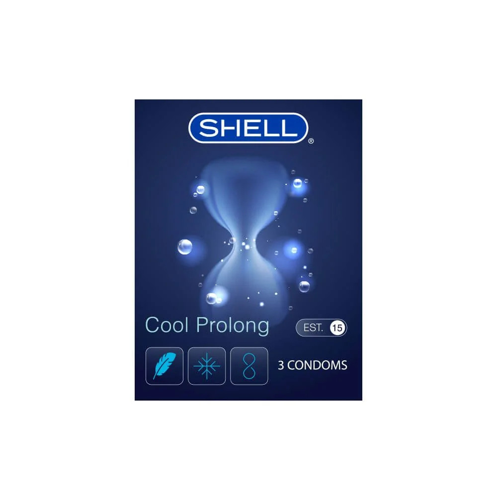 Bao cao su Shell Cool Prolong siêu mỏng bạc hà mát lạnh hộp 3 cái 