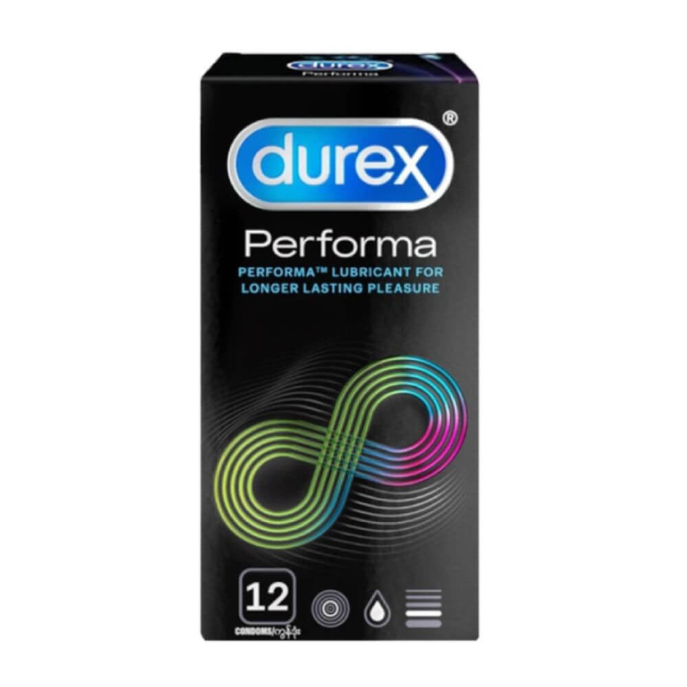 Bao cao su Durex Performa kéo dài thời gian gel Benzocaine tự nhiên 12 cái 