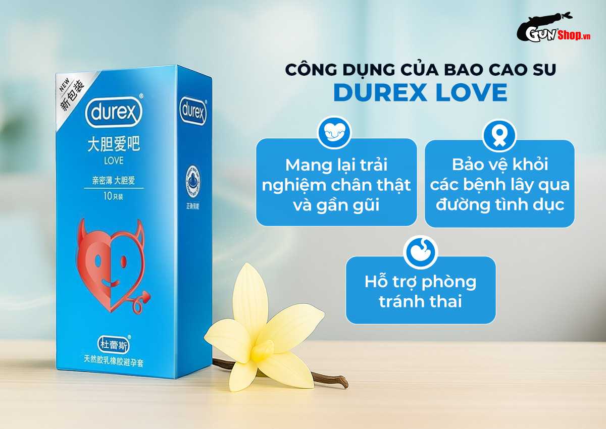  Bỏ sỉ Bao cao su Durex Love - Siêu mỏng hương vani - Hộp 10 cái giá tốt