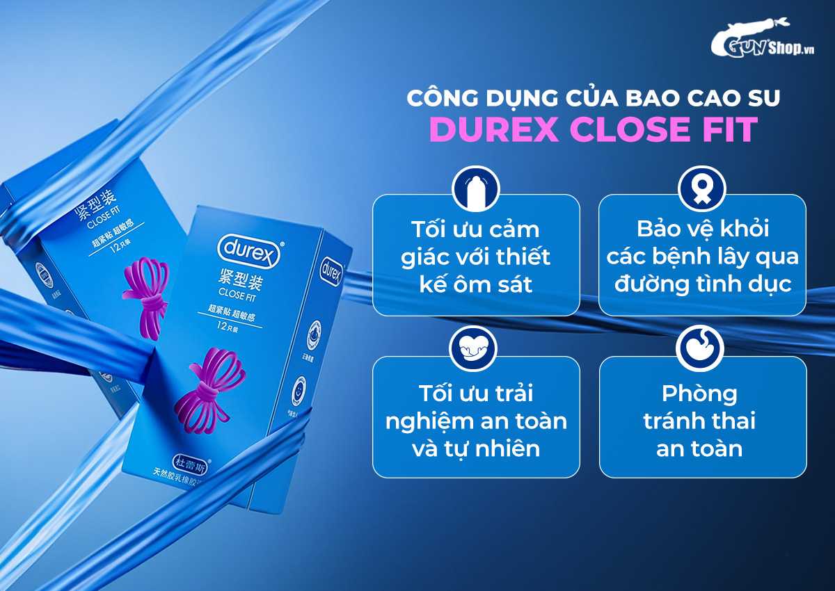  Thông tin Bao cao su Durex Close Fit - Ôm khít 49mm - Hộp 12 cái cao cấp