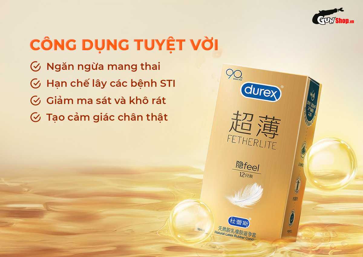 Giá sỉ Bao cao su Durex Fetherlite Feel - Siêu mỏng nhiều gel bôi trơn - Hộp 12 cái loại tốt Giá sỉ Bao cao su Durex Fetherlite Feel - Siêu mỏng nhiều gel bôi trơn - Hộp 12 cái loại tốt
