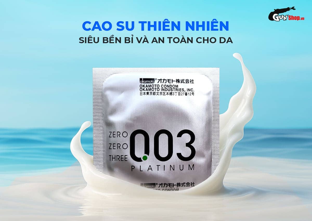 Bao Cao Su Okamoto 0.03 Platinum Siêu Mỏng Không Mùi Hộp 3