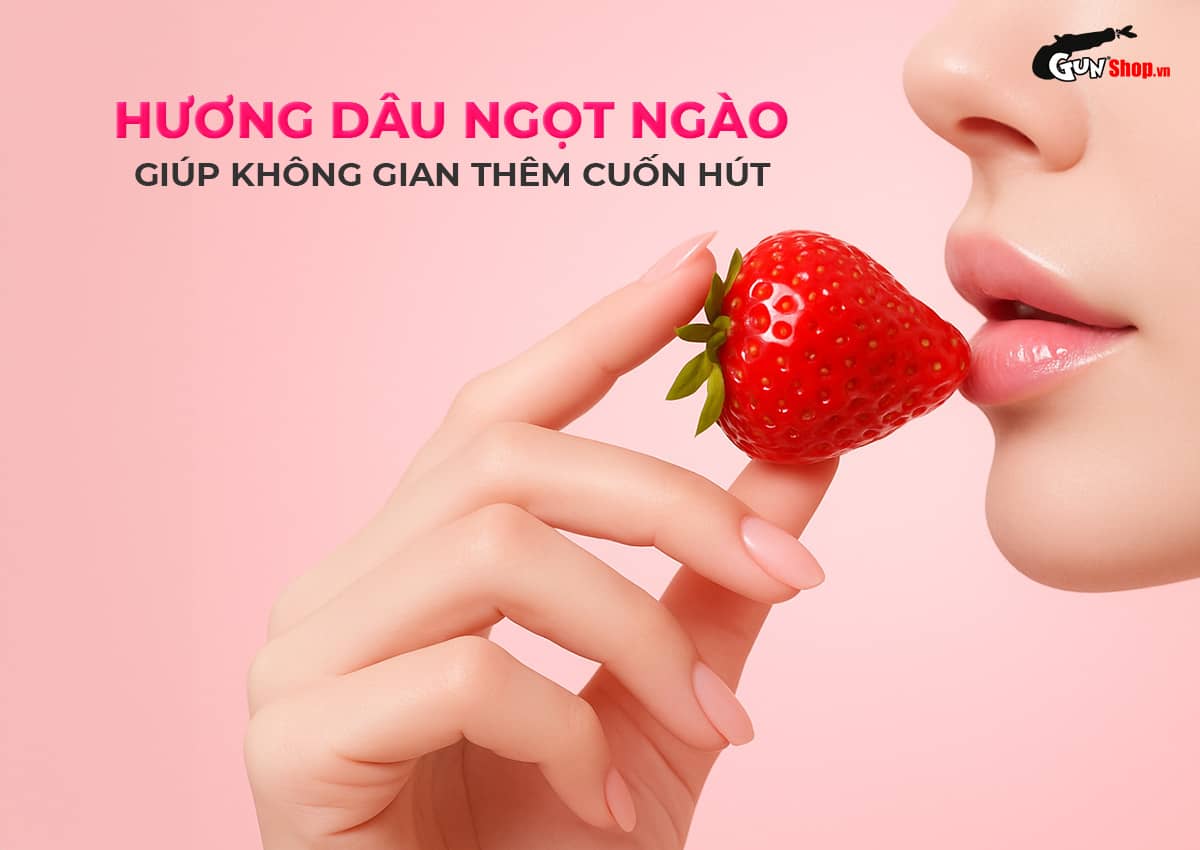 Bao cao su Okamoto hương dâu siêu mỏng mềm mại hộp 10 cái an toàn