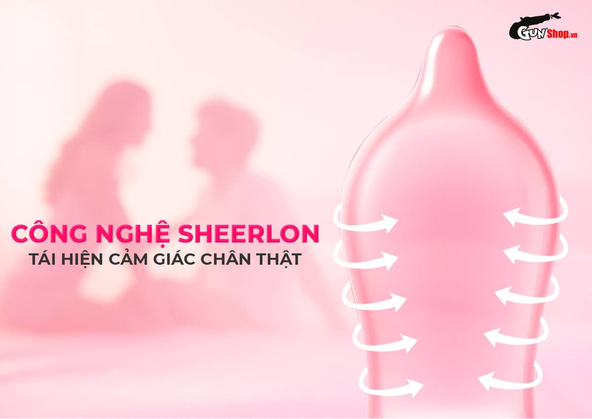 Bao cao su Okamoto hương dâu siêu mỏng mềm mại hộp 10 cái an toàn