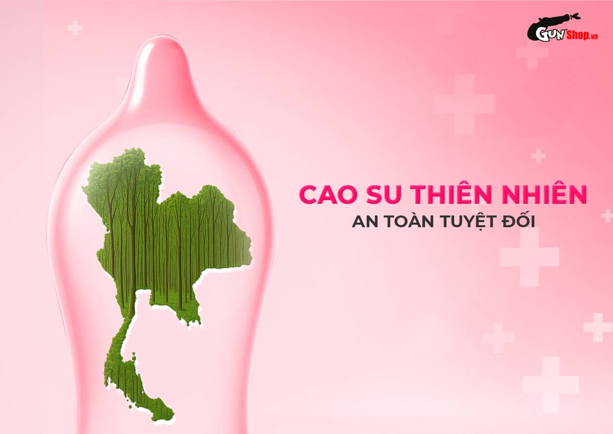 Bao cao su Okamoto hương dâu siêu mỏng mềm mại hộp 10 cái an toàn