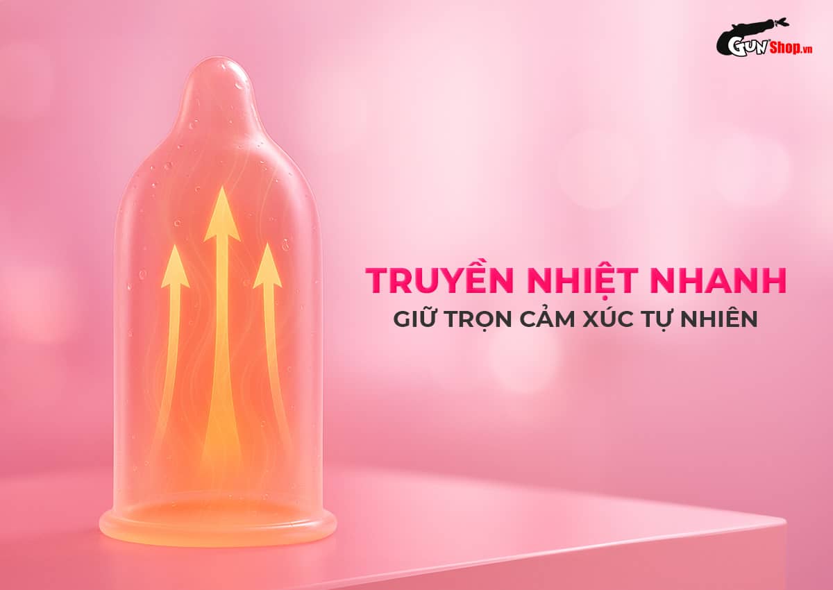 Bao cao su Okamoto hương dâu siêu mỏng mềm mại hộp 10 cái an toàn