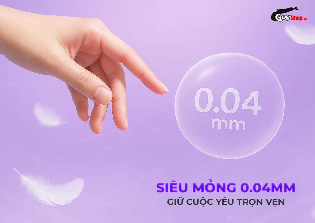 Bao cao su Okamoto Crown siêu mỏng mềm mại cảm giác thật Hộp 10