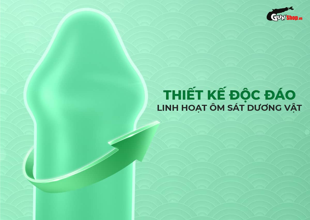 Bao cao su Okamoto 0.03 siêu mỏng ôm sát co rút an toàn hộp 3 cái