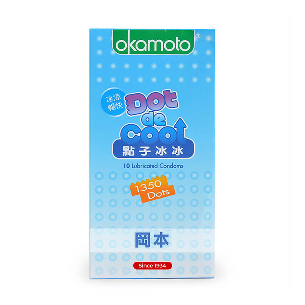 Bao cao su Okamoto Dot De Cool gai lạnh kéo dài thời gian hộp 10 cái 