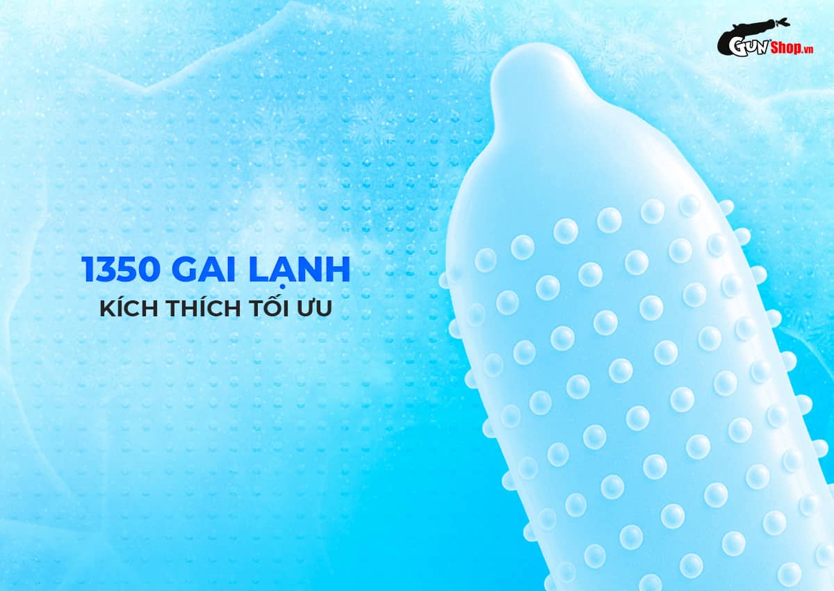 Bao cao su Okamoto Dot De Cool gai lạnh kéo dài hiếm có 10 cái hộp