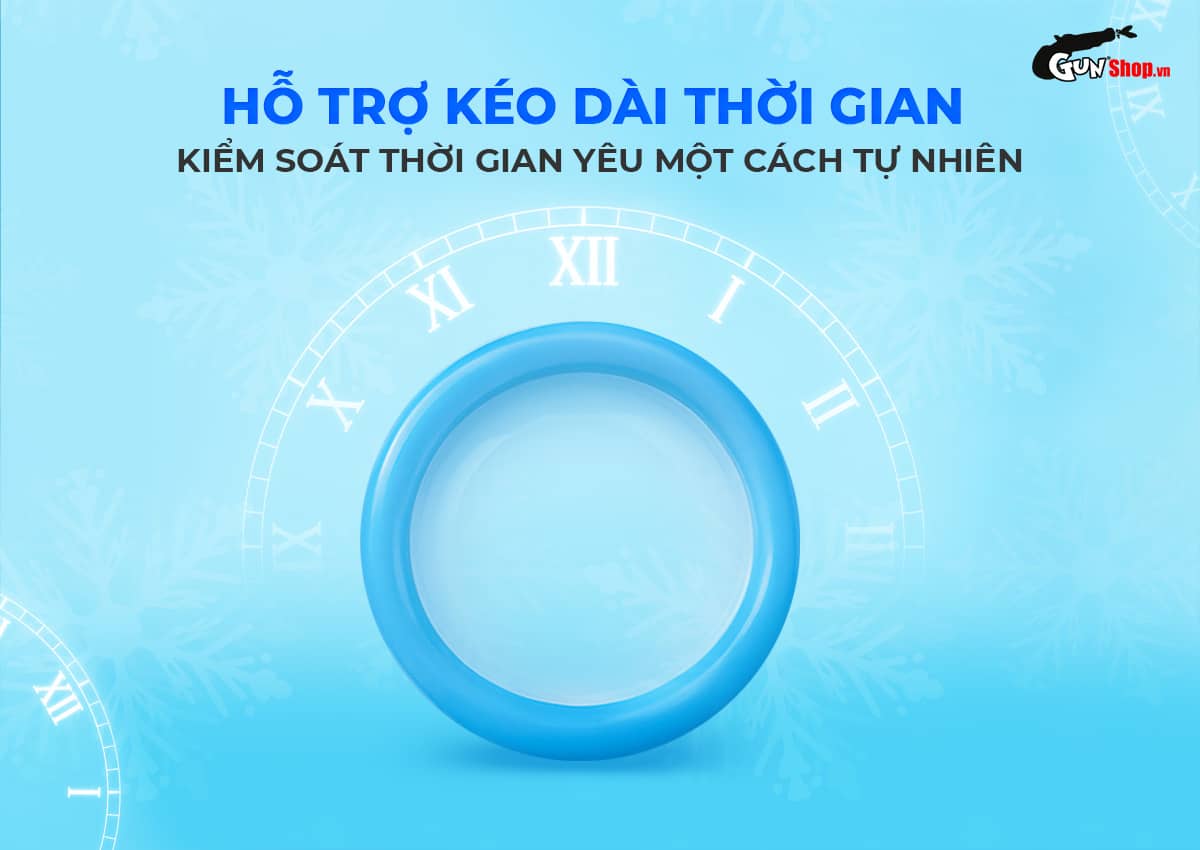 Bao cao su Okamoto 0.03 Cool siêu mỏng mát lạnh bạc hà hộp 3 cái