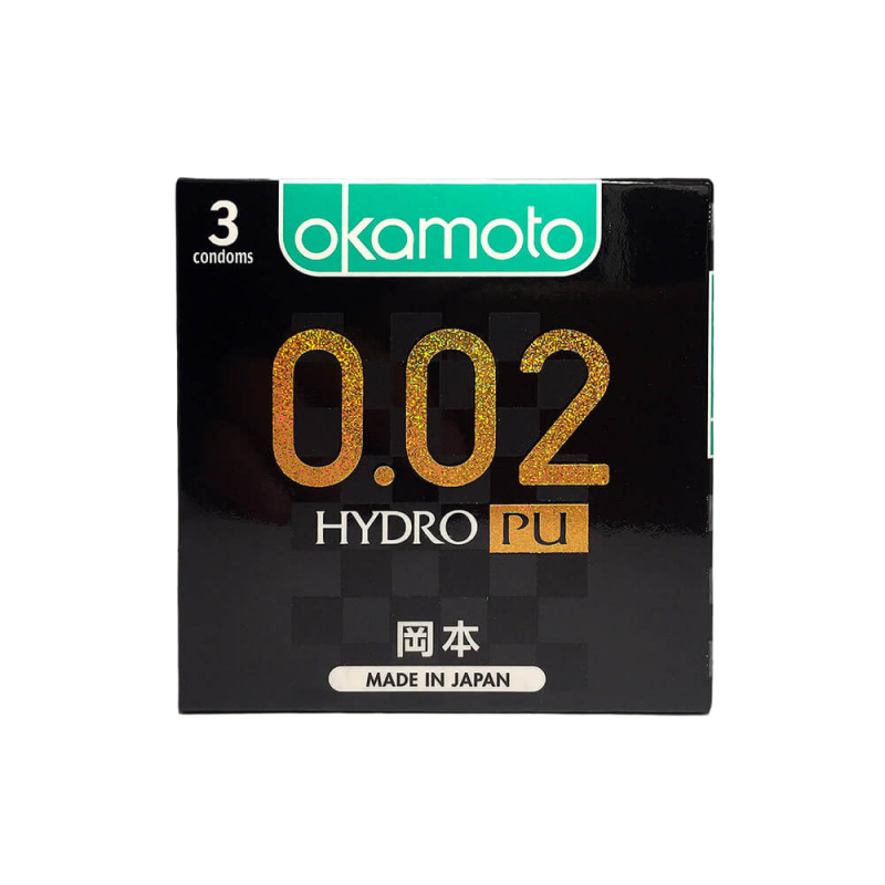  Kho sỉ Bao cao su Okamoto 0.02 Hydro PU - Siêu mỏng truyền nhiệt nhanh - Hộp 3 cái  hàng mới về 