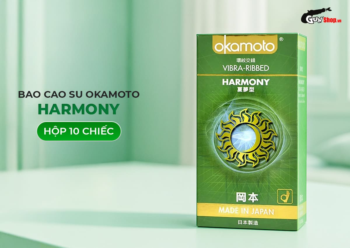 Bao cao su Okamoto Harmony siêu mỏng gân sọc tăng khoái cảm