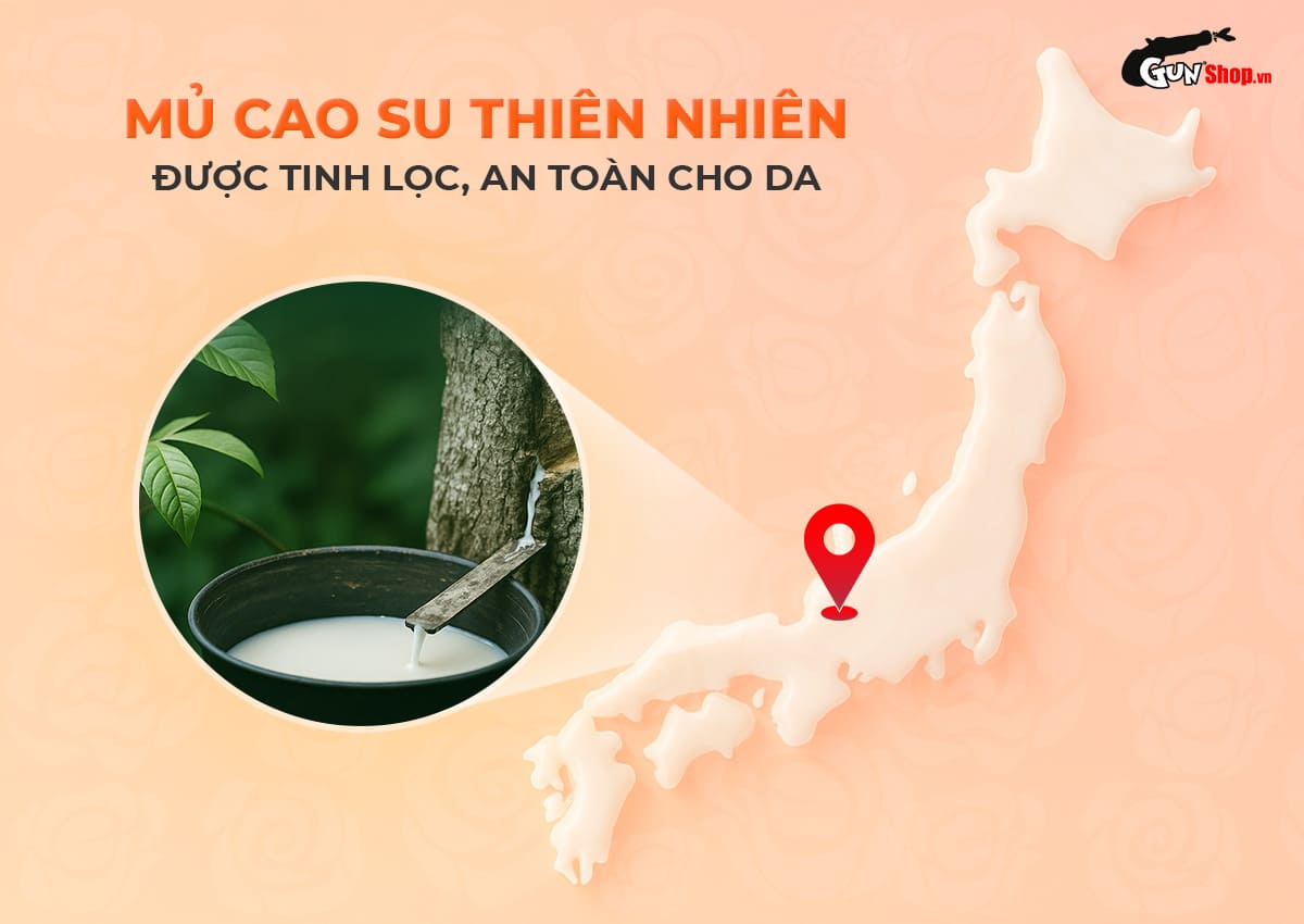 Bao cao su Okamoto Roman vân hoa hồng, siêu mỏng, hộp 10 cái