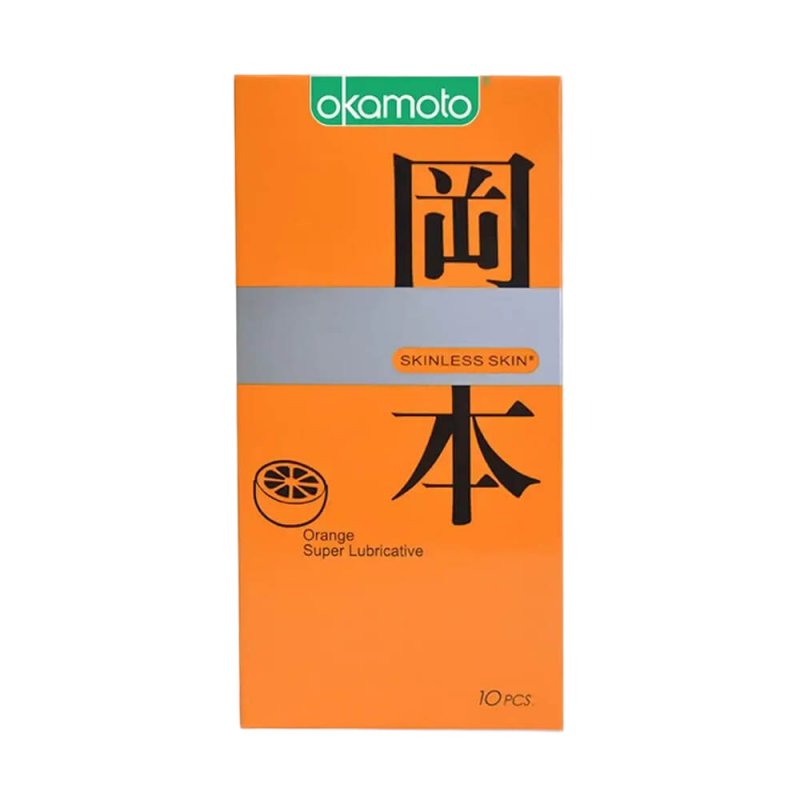  Cửa hàng bán Bao cao su Okamoto Skinless Skin Orange Super Lubricative - Hương cam - Hộp 10 cái  nhập khẩu 