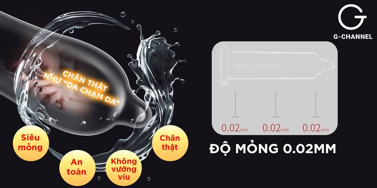 Bao cao su Sagami siêu mỏng 0.02mm an toàn tận hưởng hộp 2 cái