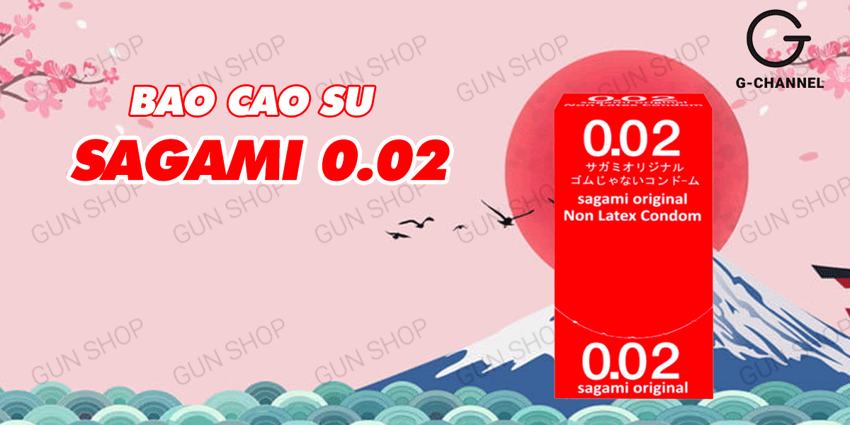 Bao cao su Sagami 0.02mm siêu mỏng hộp 12 cái an toàn