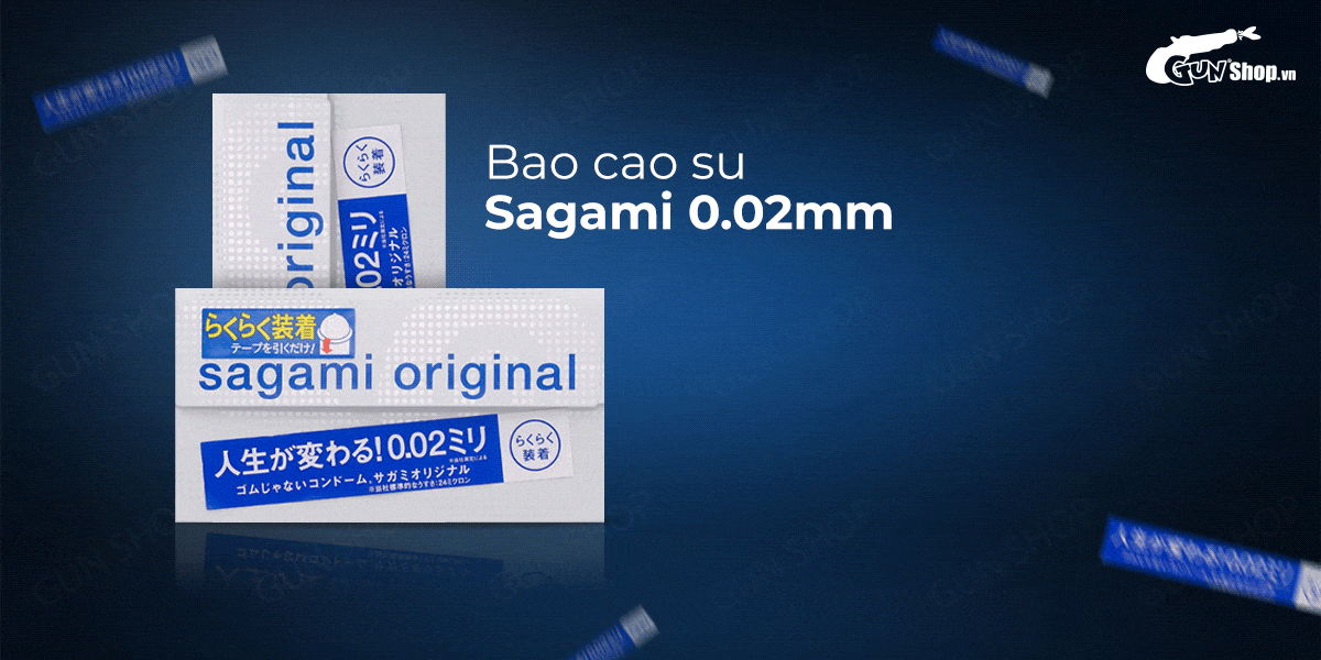 Bao cao su Sagami 0.02mm siêu mỏng hộp 6 cái an toàn