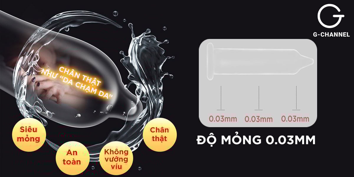 Bao cao su Sagami Feel Up siêu điểm nổi tăng kích thích 10 cái