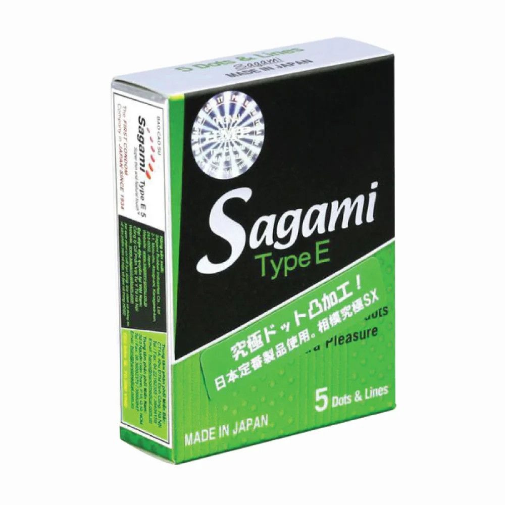 Bao Cao Su Sagami Type E Gân Điểm Nổi 5 Cái Nhật Bản Cao Cấp 