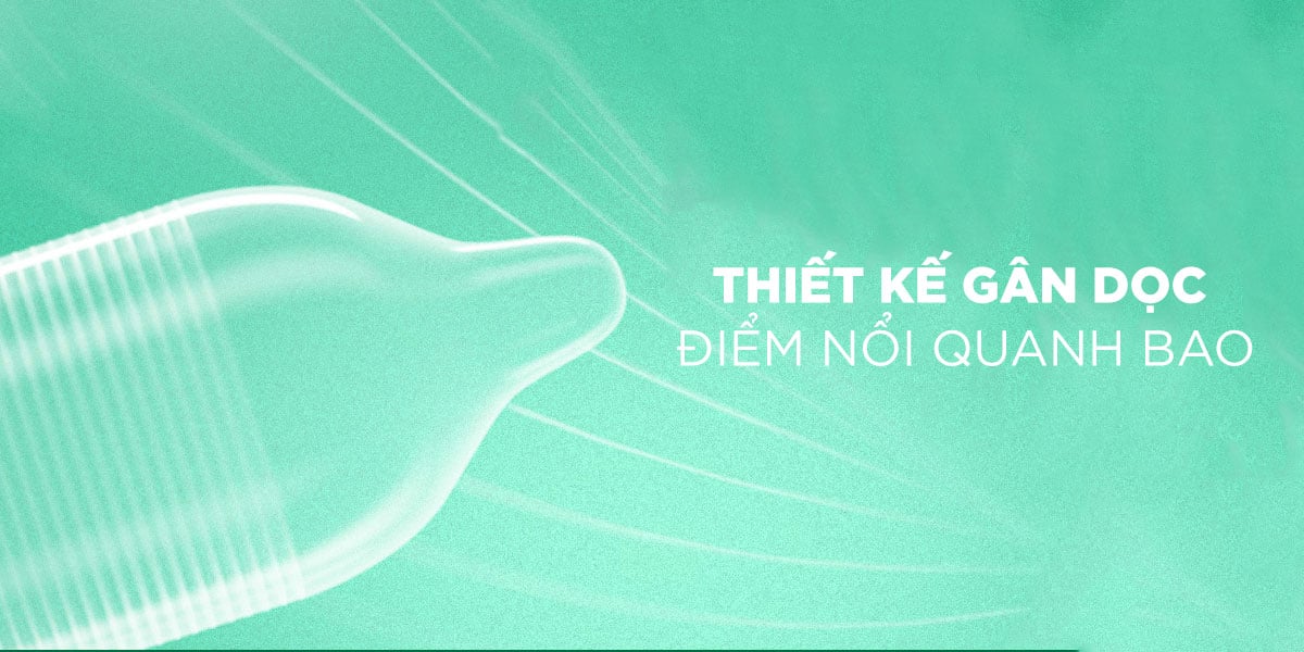 Bao cao su Sagami Type E Gân Nổi Siêu Mỏng Hộp 5 Cái Kích Thích