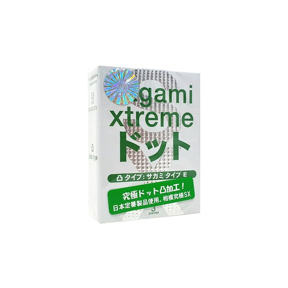 Bao cao su Sagami Xtreme xanh gai siêu mỏng Nhật Bản hộp 3 cái 