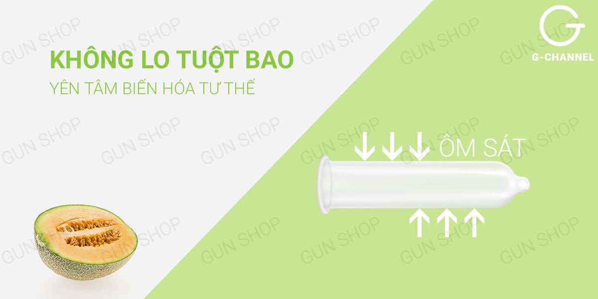 Bao cao su Nakanishi siêu mỏng 0.03mm hương dưa lưới thơm mát hộp 4 cái