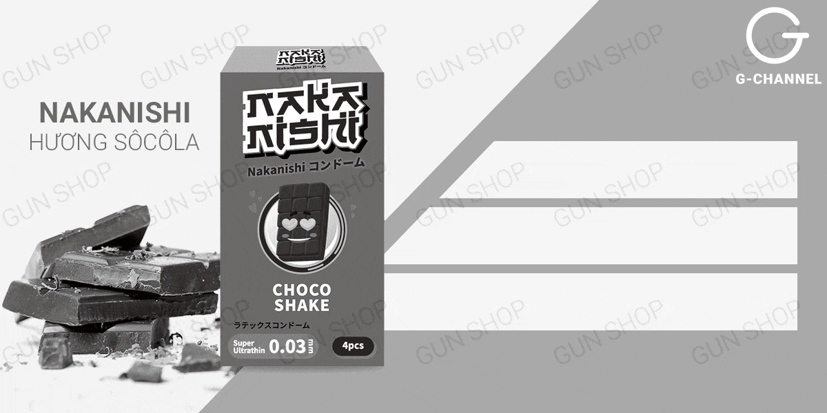 Nakanishi Ultra-Thin Chocolate Flavored Condom 4-Pack