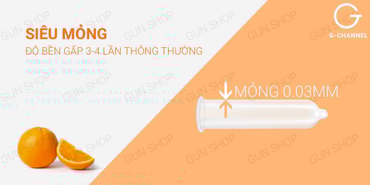 Nakanishi 0.03mm Ultra-Thin Orange Scented Condom 4-Pack