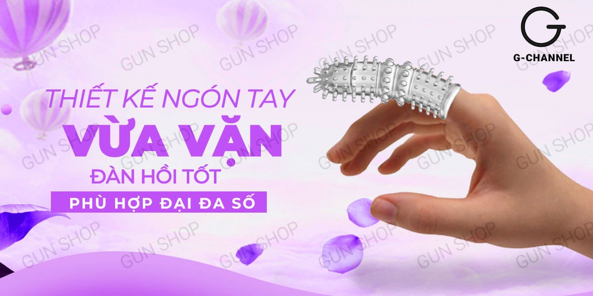 Bao cao su ngón tay Aichao A-spot 4 gai nổi lớn, hộp 1 cái, an toàn