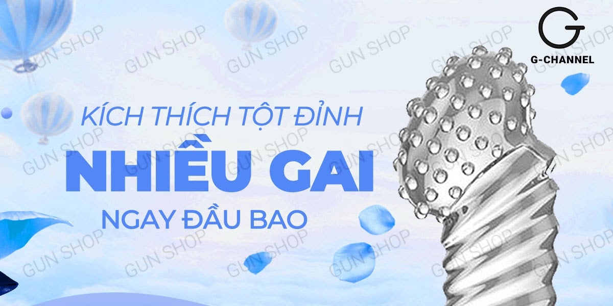 Bao cao su đôn dên gai lớn Aichao G-spot 2 hộp 1 cái tăng khoái