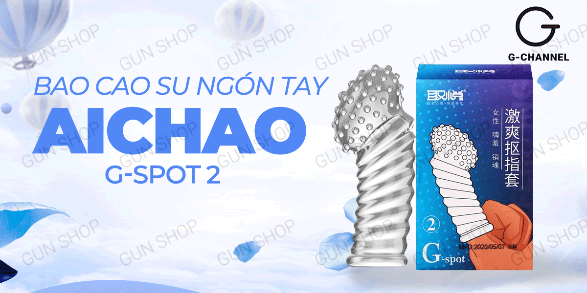 Bao cao su đôn dên gai lớn Aichao G-spot 2 hộp 1 cái tăng khoái