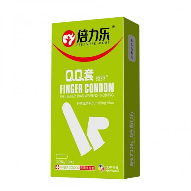 Bao cao su ngón tay nha đam Beilile QQ Aloe hộp 10 cái chất lượng cao 