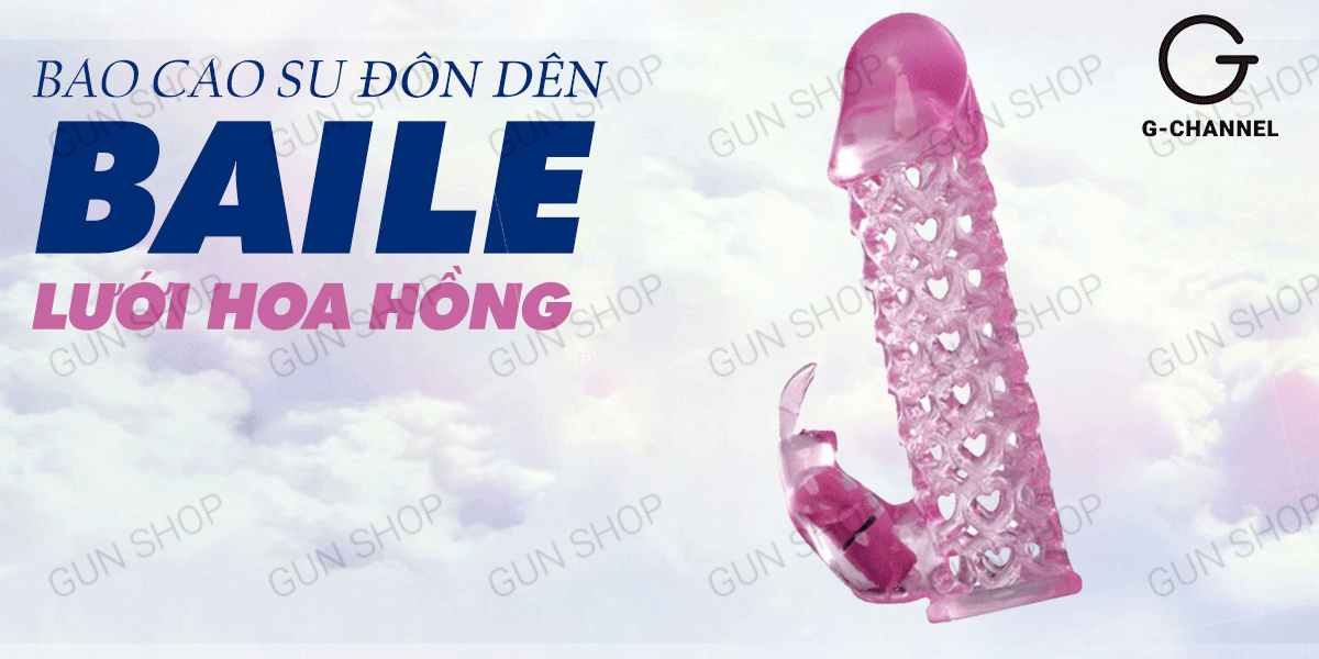 Bao Cao Su Đôn Dên Rung Baile Hoa Hồng Kích Thích Sung Sướng