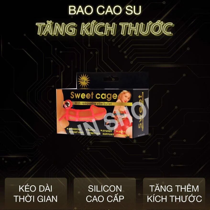 Bao Cao Su Đôn Dên Rung Baile Sweet Case Tăng Kích Thước &amp; Hưng Phấn