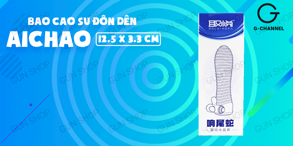 Aichao Blue Textured Vibrating Penis Sleeve Condom Exciting