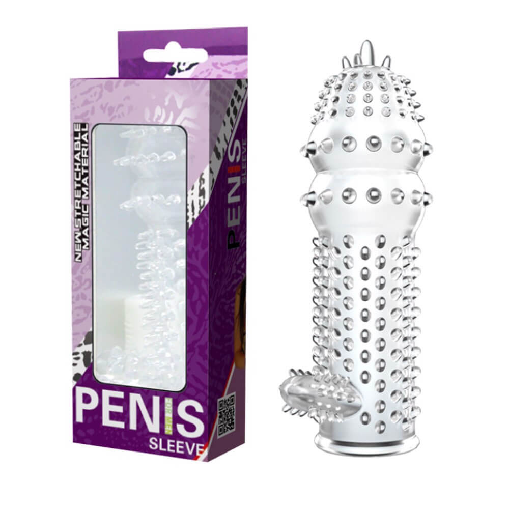 Bao cao su đôn dên Baile Crystal Sleeve silicon mềm mại tăng khoái cảm 