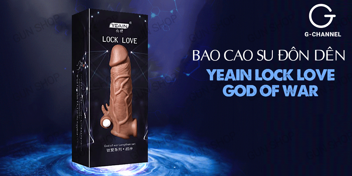 Yeain Lock Love God War Vibrating Penis Extension Condom